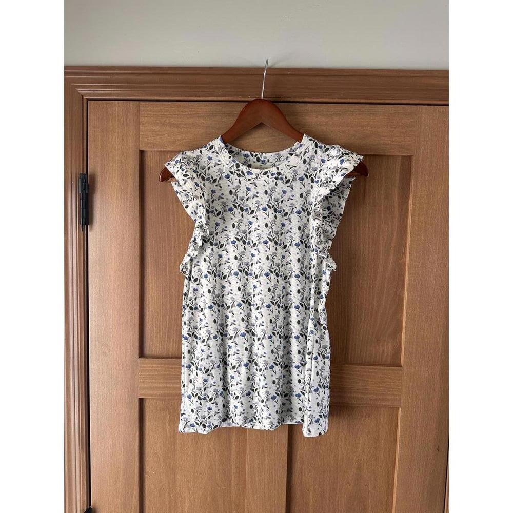 Nation LTD Paulette Ruffle Sleeve Tank Top in Cottage Floral Women’s size Small - Picture 2 of 13